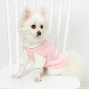 Neiwech Small Dogs Pet Sweaters Gentleman Bow Soft Puppy Knitted Sweatshirts Doggy Pullover Winter Warm Pup Clothes Pink XL