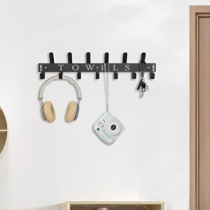 Towel Holder, Over The Door Hooks, Door Mount Towel Rack / Organizer Metal Bath Towel Hanger for Bedroom Kitchen Pool Bathrobe Beach, Bathrooms (13 Hooks, Black)