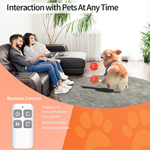 Tuwicx Interactive Dog/Cat Toys for Boredom and Stimulating, Durable Motion Activated Automatic Rolling Ball Toys for Puppy/Small/Medium Dogs