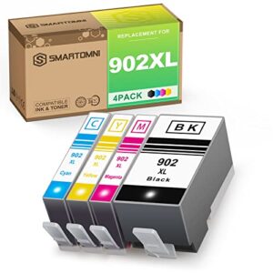 s smartomni 902xl 902 compatible ink cartridge replacement for hp 902xl (4 pack), for use with hp officejet 6958 6960 6961 6963 6964 6966 pro 6968 6970 6971 6978 6979 (new version)