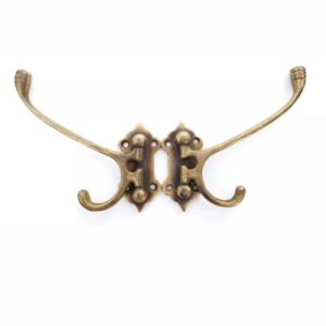 4 Old Style Solid Brass Double Wall Mount 180 Degree Swivel Coat Hat Towel Hooks #C24