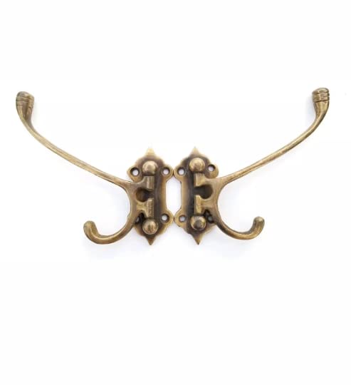 4 Old Style Solid Brass Double Wall Mount 180 Degree Swivel Coat Hat Towel Hooks #C24