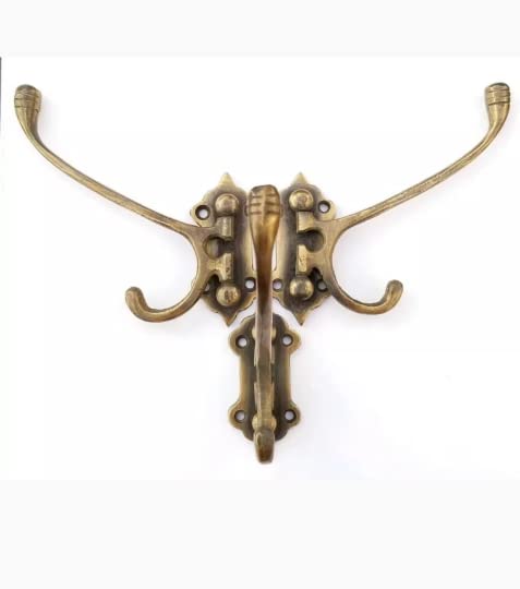 4 Old Style Solid Brass Double Wall Mount 180 Degree Swivel Coat Hat Towel Hooks #C24