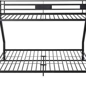 MAANYS Reinforced Version and Stronger Heavy Duty Metal Steel Queen Bunk Bed with Enhanced Ladder and Legs, Thickened Safer Bunk Queen Bed Bunk Bed Frame (Easier Assembly) (Twin XL Over Queen)