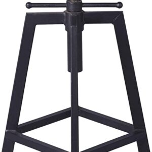 Diwhy 5 Piece Bar Table and Barstool Set Industrial Rectangular Pipe Dining Pub Bar Table and Kitchen Counter Height Adjustable Stool with Iron Backrest Black(1 Table + 4 Chairs)