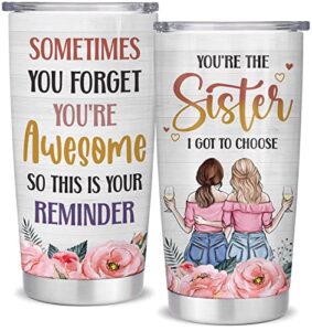 9clever you're awesome friendship tumbler sister i got to choose best friends, sister women gifts - birthday, valentine, christmas gifts for bestie, bff, soulmate