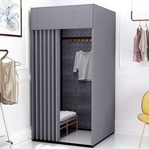 clothing store fitting room, portable dressing room frame with curtain and hook, changing room for clothing store, boutiques, office, temporary privacy space, easy to assemble ( color : o )