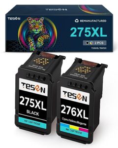 tesen 275xl 276xl remanufactured ink cartridge replacement for canon pg-275xl cl-276xl 275 276 xl use with canon pixma ts3500 ts3520 ts3522 tr4720 tr4722 tr4700 printer (1 black+1 color combo)