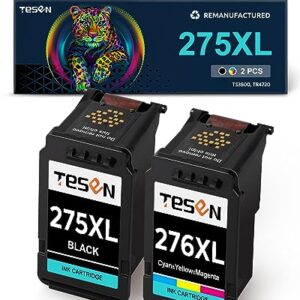 TESEN 275XL 276XL Remanufactured Ink Cartridge Replacement for Canon PG-275XL CL-276XL 275 276 XL Use with Canon PIXMA TS3500 TS3520 TS3522 TR4720 TR4722 TR4700 Printer (1 Black+1 Color Combo)