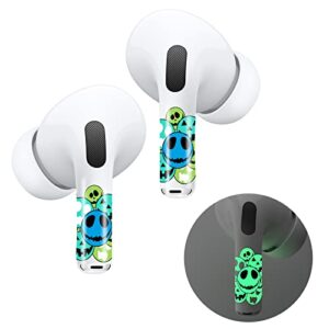 rockmax luminous airpod pro skins, airpods pro 2 sticker glow in the dark, airpods skin wraps decoration with easy installation tool (208yg)