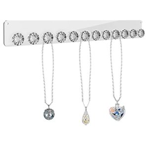 chengfu acrylic urn necklace holder, urn necklace hanger, wall mounted jewelry organizer hanging with 12 hooks, necklace holder for urn necklace