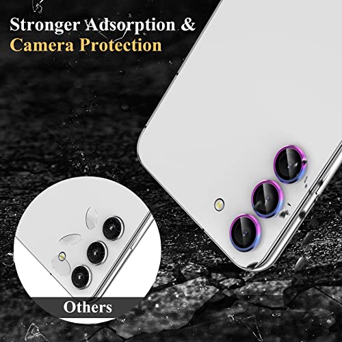 YWXTW for Samsung Galaxy S23 / S23 Plus Camera Lens Protector, Metal Individual Ring and 9H Tempered Glass Camera Screen Protector for Galaxy S23 / S23 Plus 5G