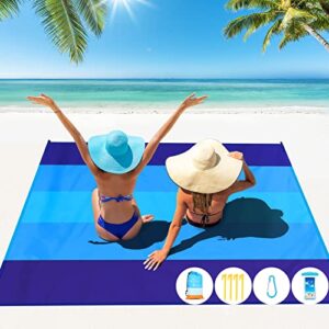 famstar beach blanket oversized extra large 78" x 81",waterproof sandproof beach blanket 1-7 adults lightweight durable for travel camping hiking picnic (79" x 83")