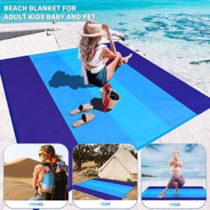 Famstar Beach Blanket Oversized Extra Large 78" X 81",Waterproof Sandproof Beach Blanket 1-7 Adults Lightweight Durable for Travel Camping Hiking Picnic (79" X 83")