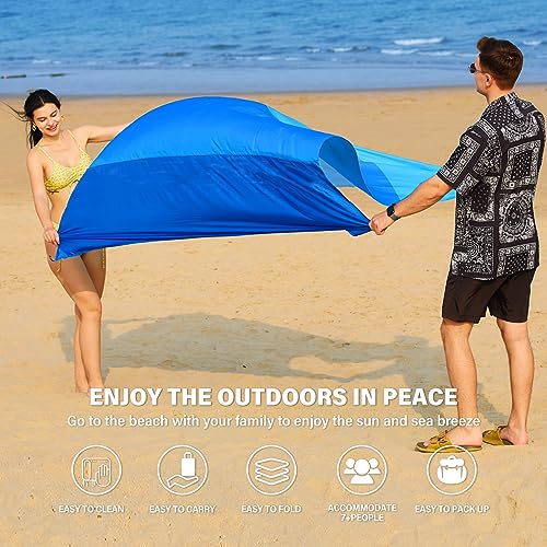 Famstar Beach Blanket Oversized Extra Large 78" X 81",Waterproof Sandproof Beach Blanket 1-7 Adults Lightweight Durable for Travel Camping Hiking Picnic (79" X 83")