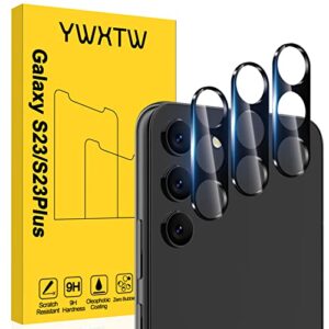 YWXTW 3 Pack for Samsung Galaxy S23 / S23 Plus Camera Lens Protector, 9H Tempered Glass S23/S23 Plus Camera Cover, Anti Scratch, Case Friendly