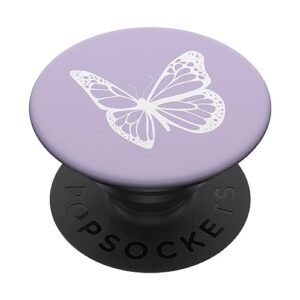 white light pastel purple butterfly popsockets standard popgrip