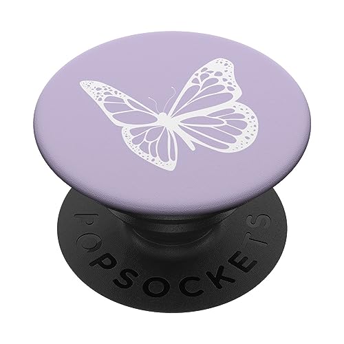 White Light Pastel Purple Butterfly PopSockets Standard PopGrip