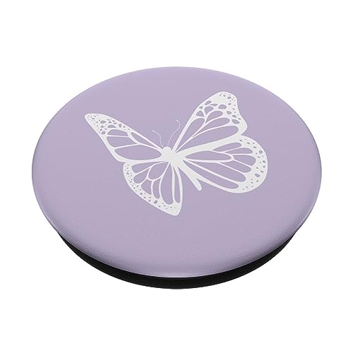 White Light Pastel Purple Butterfly PopSockets Standard PopGrip