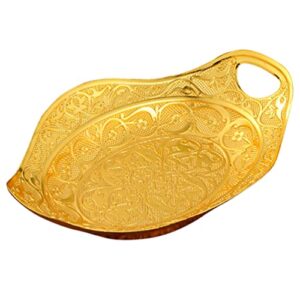 didiseaon decorative metal serving tray golden snack plate fruit tray european-style decorative tray for weddings, upscale parties, dessert table, cupcake display
