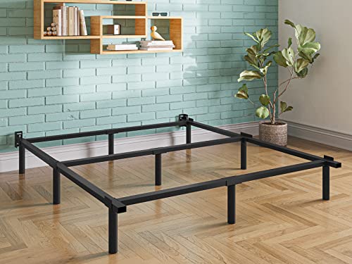 RLDVAY Queen-Bed-Frame, 9 Inch Metal Bed-Frame-Queen for Box Spring, Quick & Easy Assembly, Heavy Duty Queen Size Bed Frame Noise Free, Black