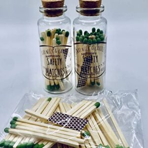 APOTHECARY SAFETY MATCH TWIN PACK W/REUSABLE (40ML) GLASS VIAL(2) WITH CORK LID, 25CT GO GREEN PER VIAL(50)+25CT REFILL=75CT TOTAL