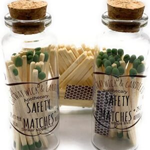 APOTHECARY SAFETY MATCH TWIN PACK W/REUSABLE (40ML) GLASS VIAL(2) WITH CORK LID, 25CT GO GREEN PER VIAL(50)+25CT REFILL=75CT TOTAL