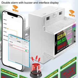 Smart Power Monitor, Multifunctional APP Control Sharing Management AC85‑265V WiFi Electric Meter with 2.4in TFT Display for Shopping Mall