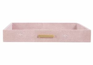 large blush sting tray – by alice lane home collection – pink blush – gold finished handles – modern elegant decorative tray – home décor, kitchen, bathroom, and coffee table