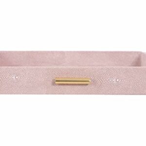 Large Blush Sting Tray – by Alice Lane Home Collection – Pink Blush – Gold Finished Handles – Modern Elegant Decorative Tray – Home Décor, Kitchen, Bathroom, and Coffee Table