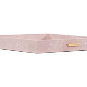 Large Blush Sting Tray – by Alice Lane Home Collection – Pink Blush – Gold Finished Handles – Modern Elegant Decorative Tray – Home Décor, Kitchen, Bathroom, and Coffee Table