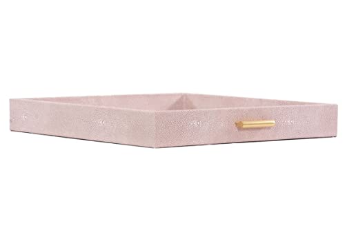 Large Blush Sting Tray – by Alice Lane Home Collection – Pink Blush – Gold Finished Handles – Modern Elegant Decorative Tray – Home Décor, Kitchen, Bathroom, and Coffee Table