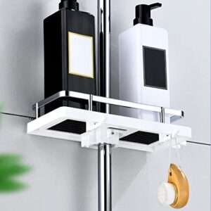 POROPL Shower Rack Soap Holder for Bathroom - Shower Caddy Shelves Slide Bar for Shower Head Shampoo,Soap Holder Suitcase Shower Shelves with Hanging Hook (White)