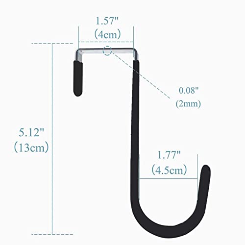 UUYYEO 6 Pcs 13cm Over The Door Hooks Bathroom Door Hooks Back of Door Towel Racks Glass Door Towel Hangers Clothes Hanging Door Hooks Black