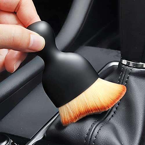 Yonput 2 PCS Car Interior Cleaning Tool Brush, Car Detailing Brushes, Soft Bristles Detailing Brush, Curved Design Dirt Dust Clean Brushes for Automotive Dashboard, Air Conditioner Vents (Yellow)