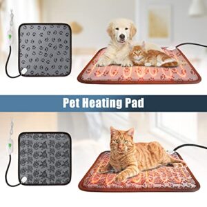 Pet Heating Pad,Adjustable Temperature Dog Cat Heating Pad,Waterproof Indoor Pet Heating Pads for Cats Dogs with Chew Resistant Cord,Electric Pads for Dogs Cats, Pet Heated Mat(Grey Footprints)