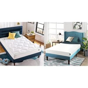 zinus 8 inch cloud memory foam mattress, twin & 6 inch green tea memory foam mattress/certipur-us certified/bed-in-a-box/pressure relieving, twin, white