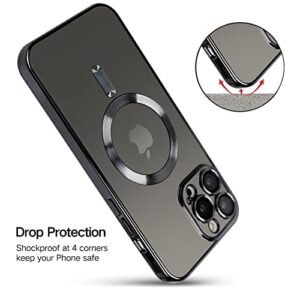 OOK Compatible iPhone 13 Pro Max Case with Camera Lens Protector (Compatible with MagSafe) Anti-Scratch Shockproof Protective Slim iPhone 13 Pro Max Case for Women Men - Black