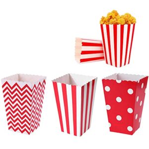 24 pack popcorn box popcorn bag popcorn bucket striped wavy paper popcorn container cardboard candy container for party carnival movie night