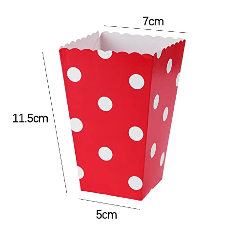 24 Pack Popcorn Box Popcorn Bag Popcorn Bucket Striped Wavy Paper Popcorn Container Cardboard Candy Container for Party Carnival Movie Night