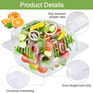 60Pcs Clear Take out Containers,Plastic Hinged Food Container,Clear Cake Containers Square,Disposable Clamshell Dessert Container with Lids for Salads Sandwiches Hamburger Dessert (5.3x4.7x2.8 in)