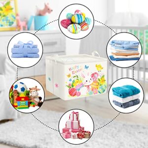 Clastyle Kid Large Gift Basket Bunny Clothes Towel Storage Bin Egg Flower Picnic Basket with Handles Daycare Nursery Storage Basket for Toy Books