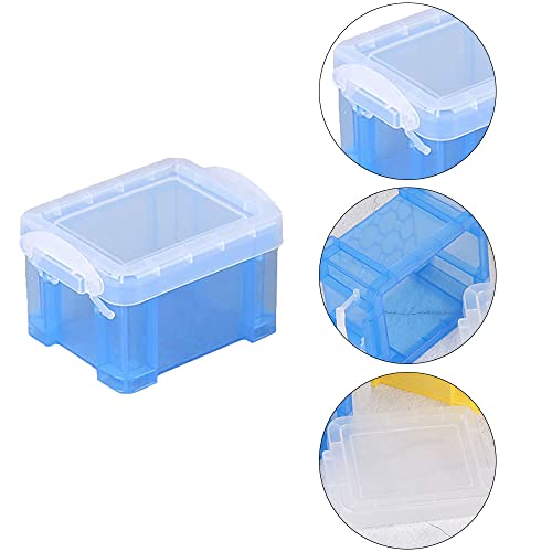 QianDanS 6 Pack Mini Storage Boxes Plastic Storage Box Organiser Boxes with Lid Small Storage Bin Boxes for Storing Paper Clips Staples Beads Earrings Rings