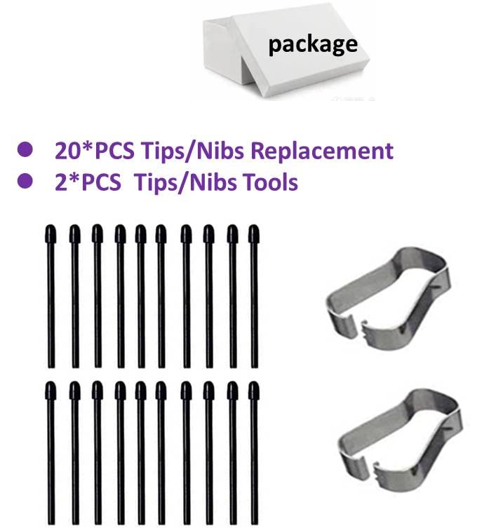 (20 Pack) EMR Digital Pen Tips,Nibs for Remarkable 1/2 Stylus Pen Replacement Nibs/Tips Black