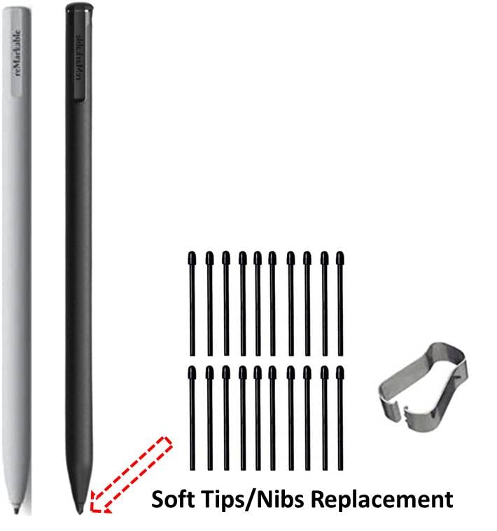 (20 Pack) EMR Digital Pen Tips,Nibs for Remarkable 1/2 Stylus Pen Replacement Nibs/Tips Black