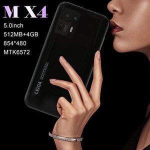 Smartphone Android Telephone, MX4 5.0INCH 3G Smartphone Deca Core 512MB ROM 4GB RAM, 2200 mAh large battery, Smartphone with Earphone, Holiday Gift for Family Friends (Black)