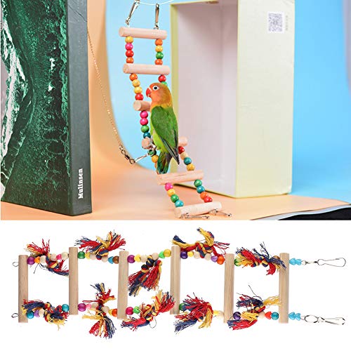 Parrot Toy Bird Chewing Toys Hanging Toy Parrot Ladder Stand Playing Toy Easy to Use
