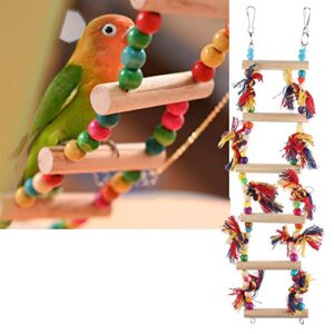 Parrot Toy Bird Chewing Toys Hanging Toy Parrot Ladder Stand Playing Toy Easy to Use
