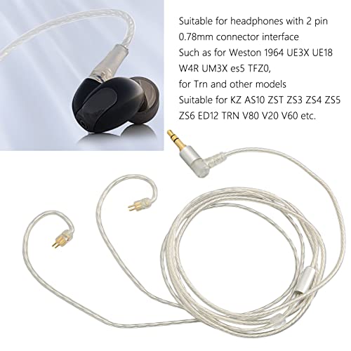 Replacement Audio Cable Extension Cord for for 1964 UE3X UE18 W4R UM3X, for KZ AS10 ZST ZS3, for Revonext QT2 QT3, for RX8 BQEYZ KC2 KB1, Headphone Upgrade Cable
