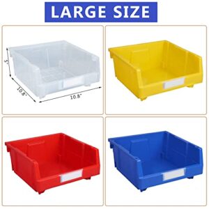 AERCANA Large Plastic Stackable Storage Bins Garage Storage Bins Toy storage bin(Clear, pack of 8)